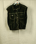 Sort vest i denim, str XL