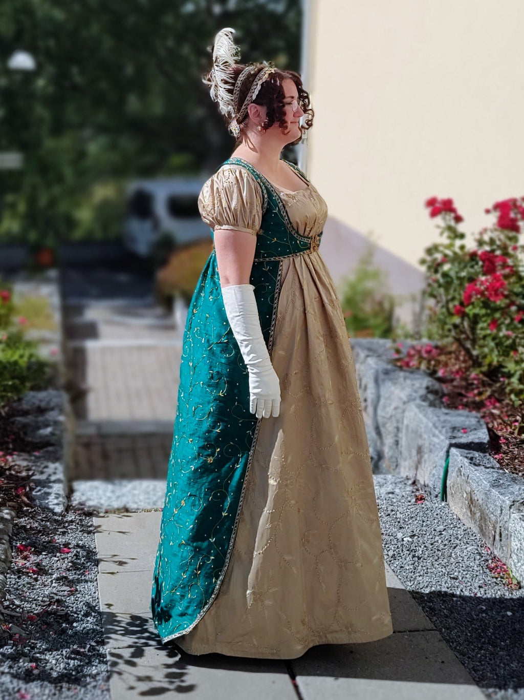Regency ballkjole og overkjole, XL