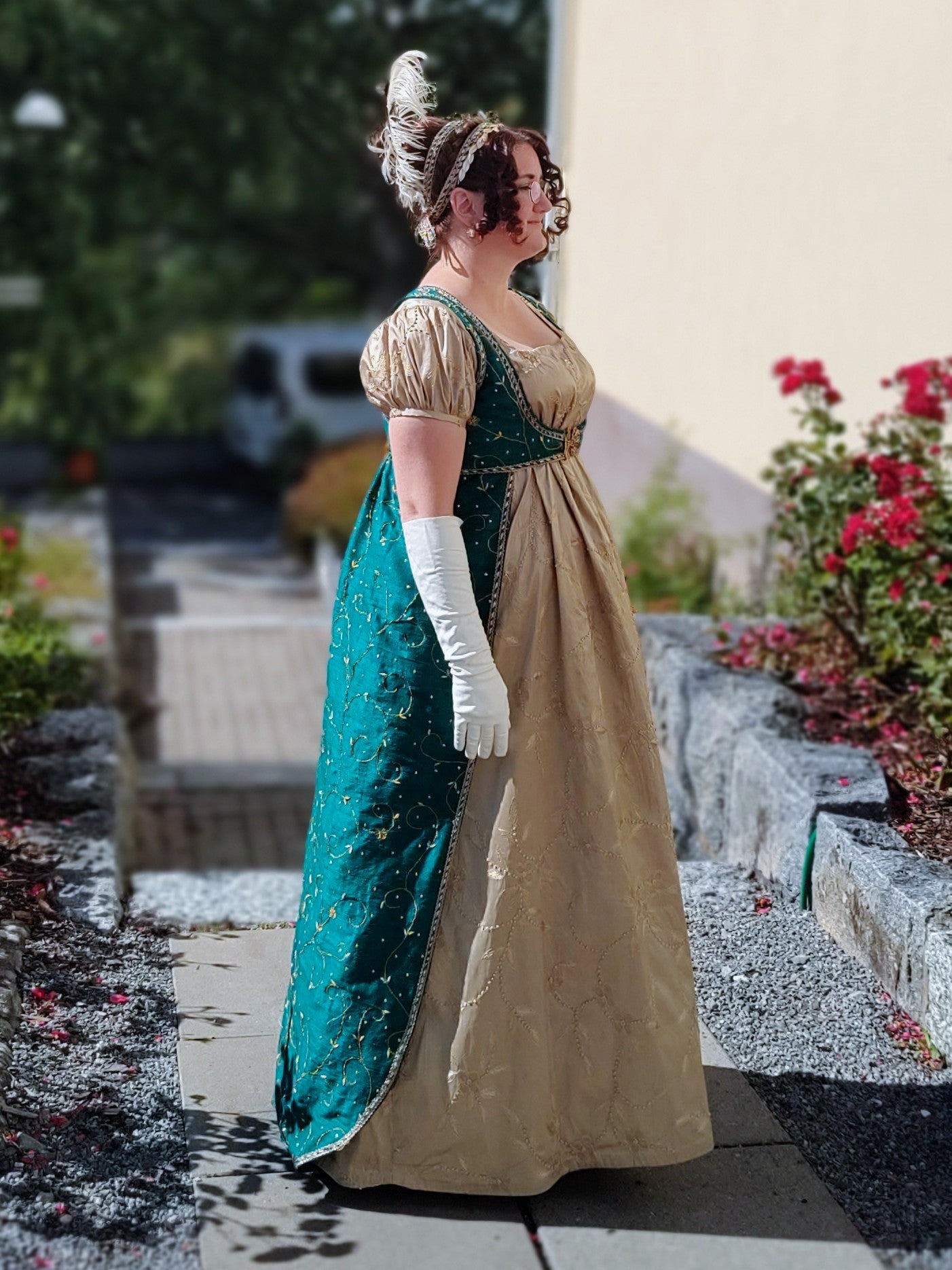 Regency ballkjole og overkjole, XL