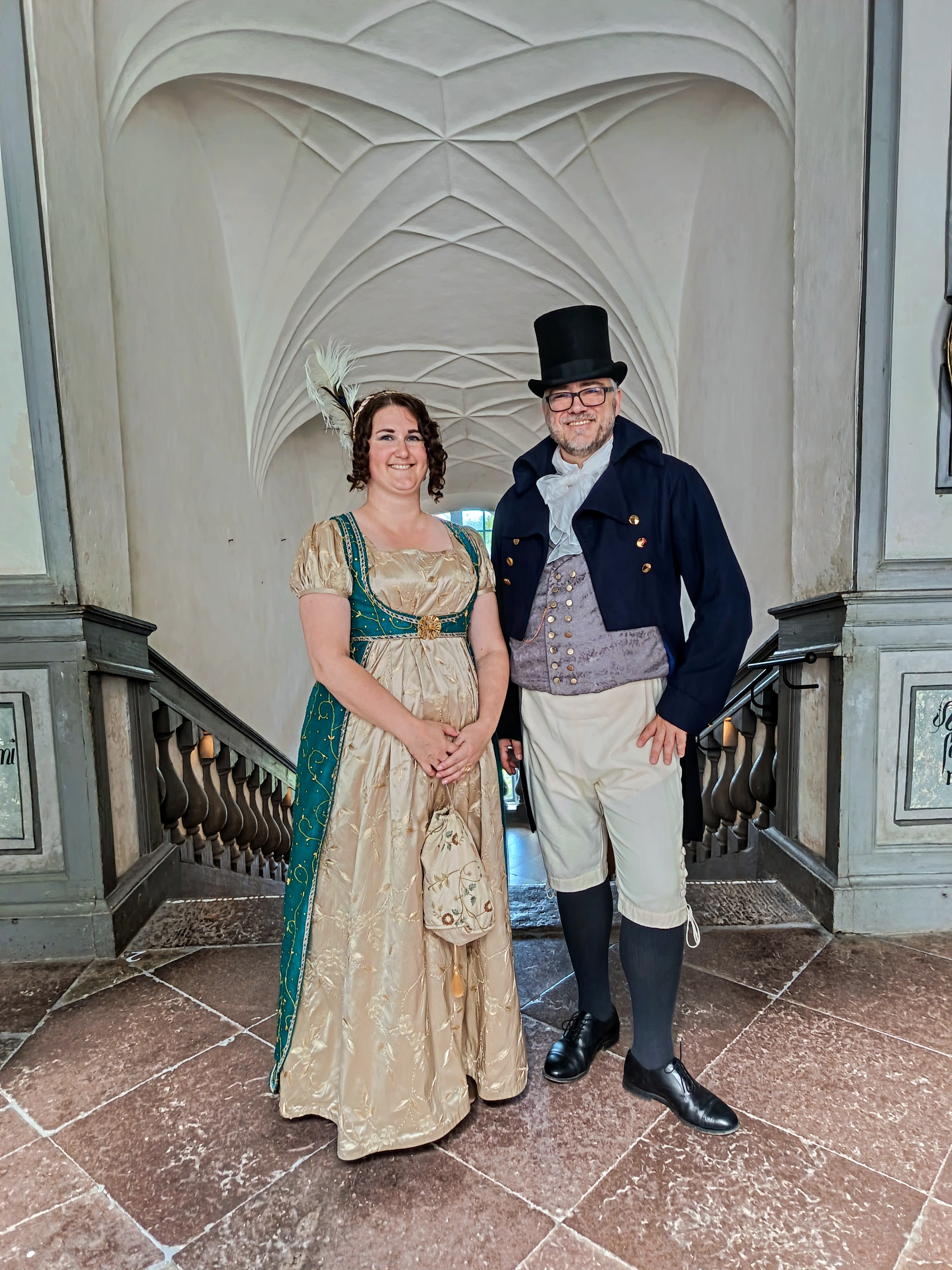 Regency ballkjole og overkjole, XL