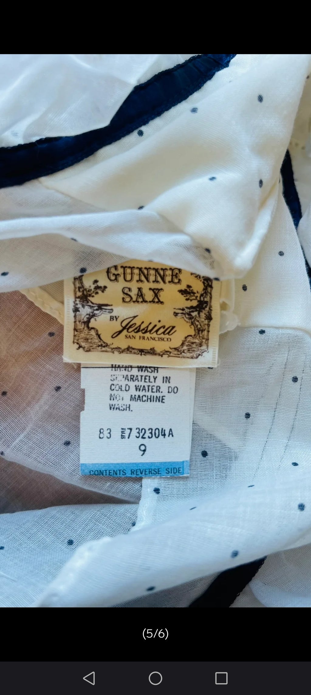 Vintage Gunne Sax kjole, str 36