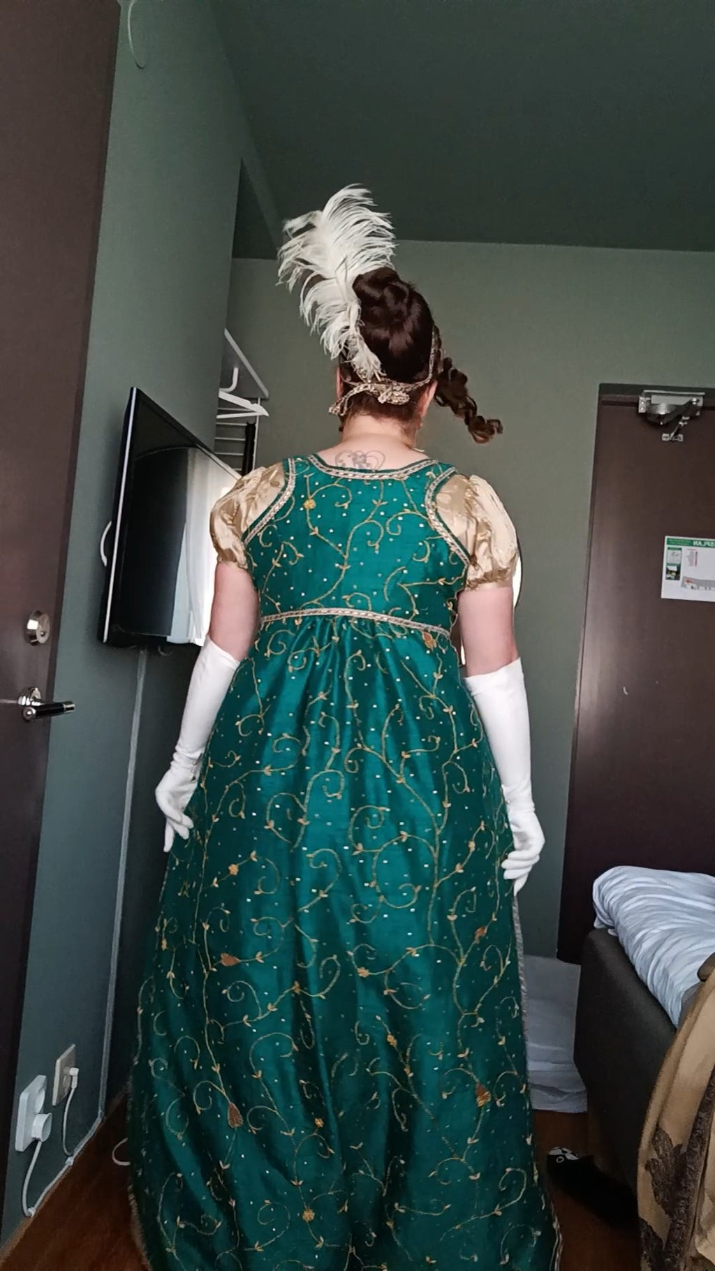 Regency ballkjole og overkjole, XL